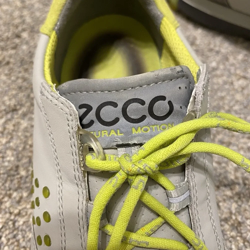 Golf Shoes Women 8.5 EU 39 Gray Yak Leather Lace Up Ecco Biom Natural Motion
